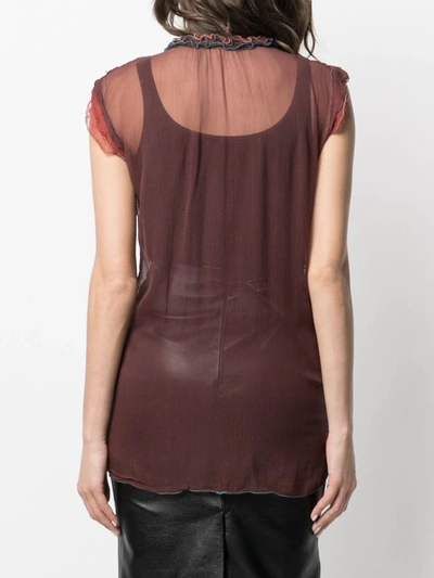 Pre-owned Dolce & Gabbana 2000s Sheer Sleeveless Top In Red