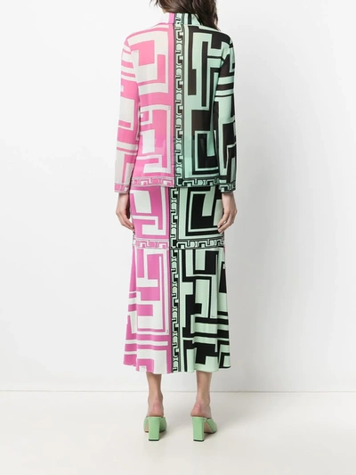 Pre-owned Emilio Pucci 2000s Geometric-print Shirt And Skirt Set In Pink