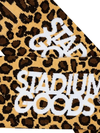 Shop Stadium Goods Logo "leopard Exotic" Crew Socks In Yellow