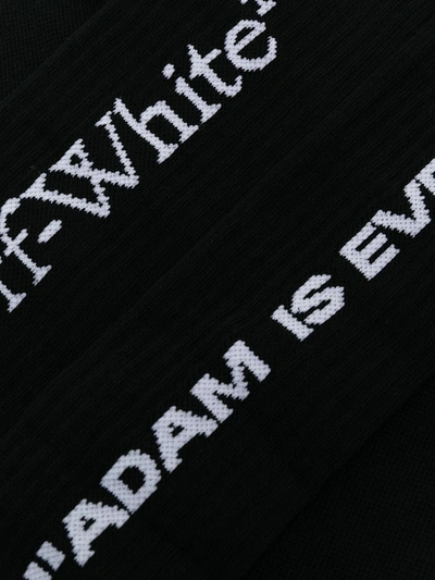 Shop Off-white Adam Is Eve Print Socks In Black