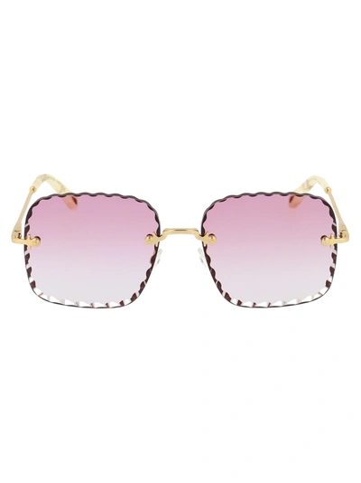 Shop Chloé Ce161s Sunglasses In 818 Gold Gradient