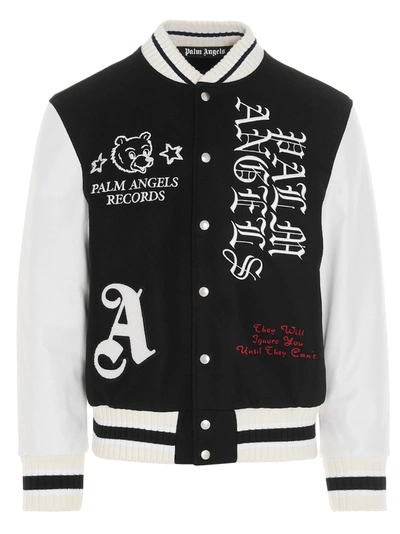 Palm Angels logo-patch Varsity Jacket - Farfetch