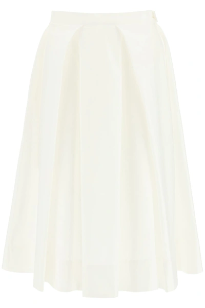 Shop Marni Cotton Midi Skirt In White