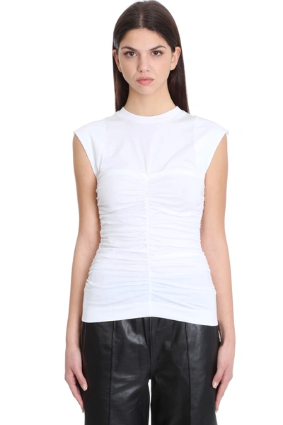 Shop Ganni Topwear In White Cotton