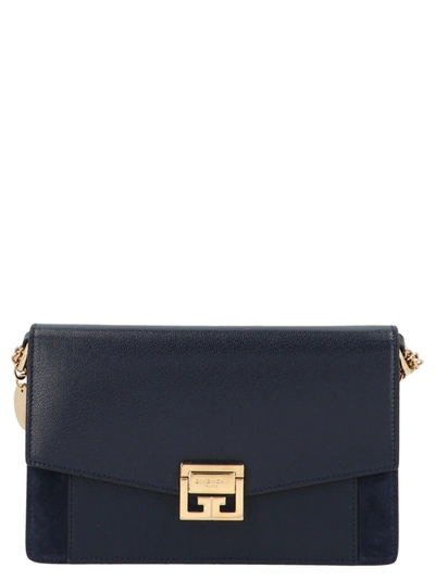 Shop Givenchy Gv3 Wallet On Chain Bag In Blue