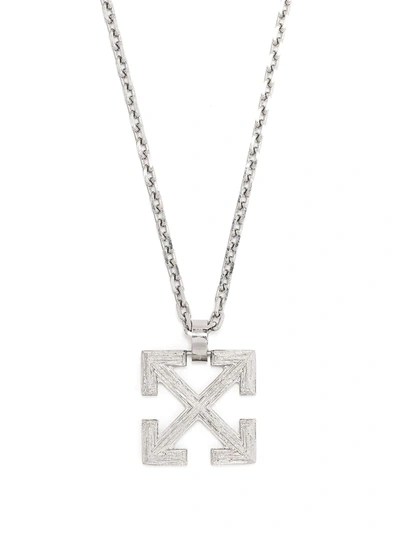 Shop Off-white Arrows Pendant Necklace In Silver