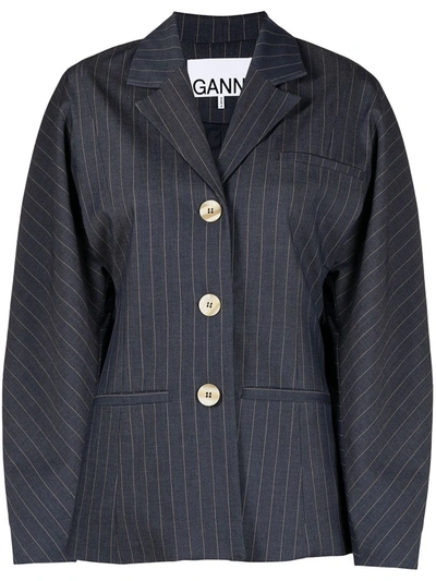 BALLOON SLEEVES PINSTRIPED BLAZER