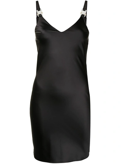 Shop Alyx V-neck Buckle-fastening Dress In Black