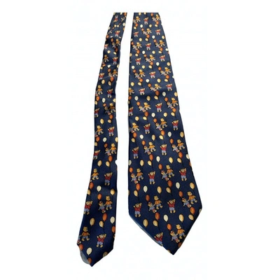 Pre-owned Paco Rabanne Silk Tie In Blue