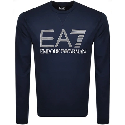 Shop Ea7 Emporio Armani Logo Sweatshirt Navy