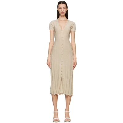 Shop Jacquemus Beige 'la Robe Cardigan' Dress