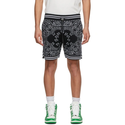 Shop Amiri Black Bandana B-ball Shorts