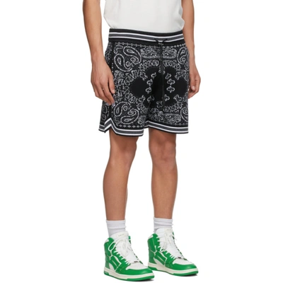 Shop Amiri Black Bandana B-ball Shorts