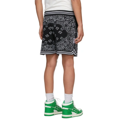 Shop Amiri Black Bandana B-ball Shorts