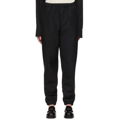 Shop We11 Done Black Embroidered Logo Patch Jogger Lounge Pants