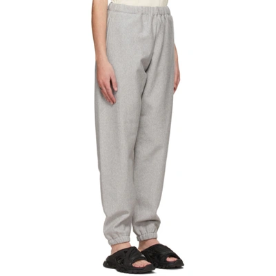 Shop We11 Done Grey Embroidered Logo Patch Jogger Lounge Pants In M Grey