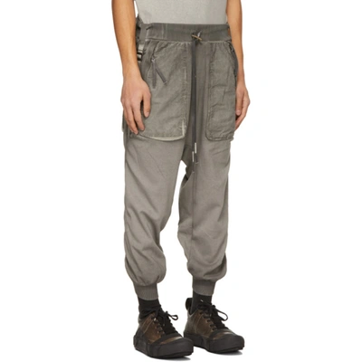 Shop Boris Bidjan Saberi Grey Resin-dyed Lounge Pants In Fad Dk Grey