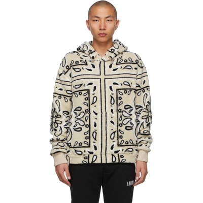 Shop Amiri Beige Fleece Bandana Print Jacket In Natural