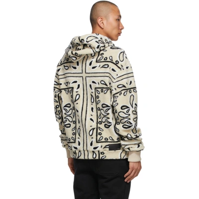 Shop Amiri Beige Fleece Bandana Print Jacket In Natural