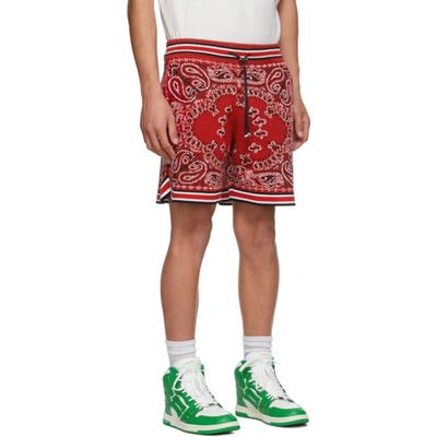 Shop Amiri Red Bandana B-ball Shorts