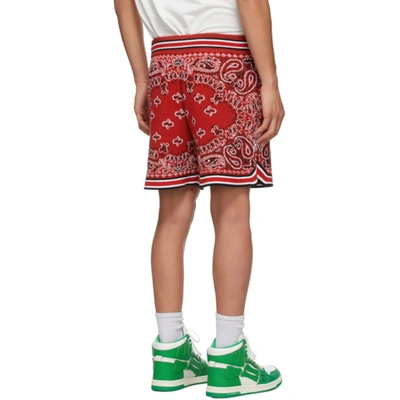 Shop Amiri Red Bandana B-ball Shorts