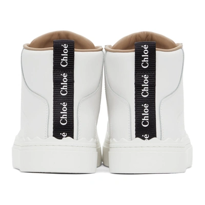 Shop Chloé White Lauren High-top Sneakers In 101 White