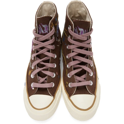 Shop Converse Brown Bandulu Edition Chuck 70 High Sneakers In Cap/wht/brn