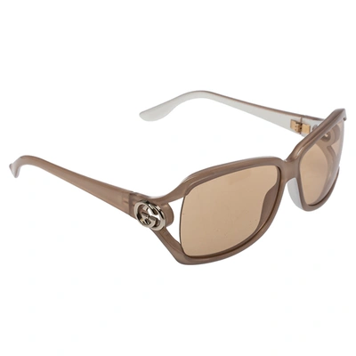 Pre-owned Gucci Pale Brown/ Brown Gg 2995/s Rectangle Sunglasses