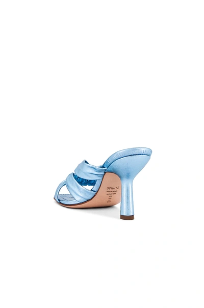 Shop Schutz Laritta Sandal In Metallic Ice Blue