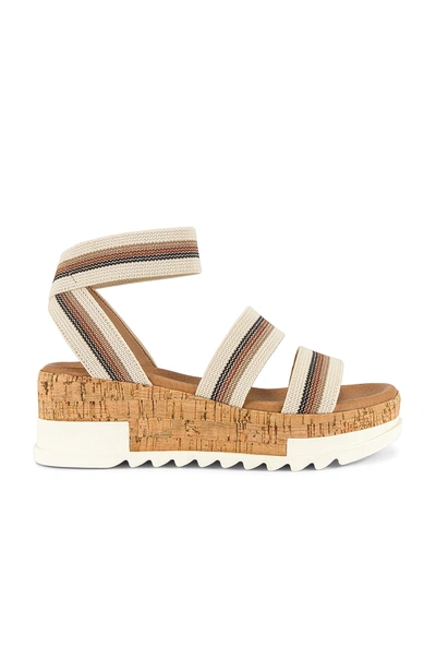 Shop Steve Madden Bandi Flatform Sandal In Beige Multi