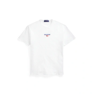 Shop Ralph Lauren Classic Fit Polo Sport Jersey T-shirt In White