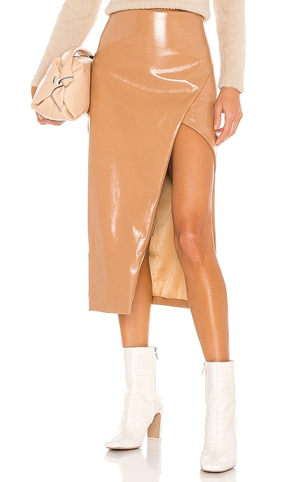 Shop Nbd Kris Midi Skirt In Camel