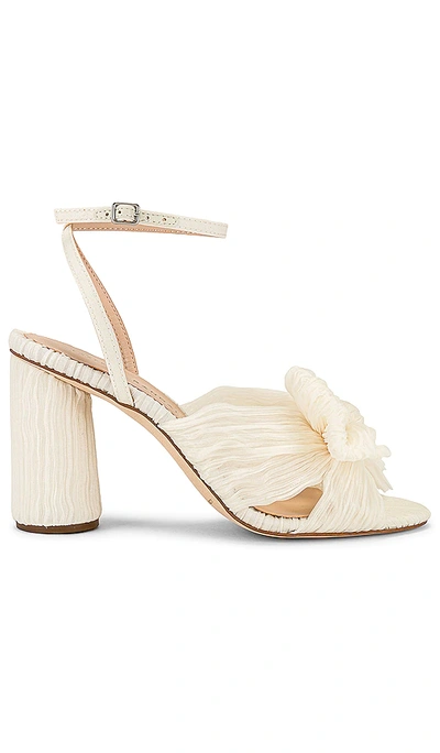 Shop Loeffler Randall Camellia Pleated Bow Heel In Pearl