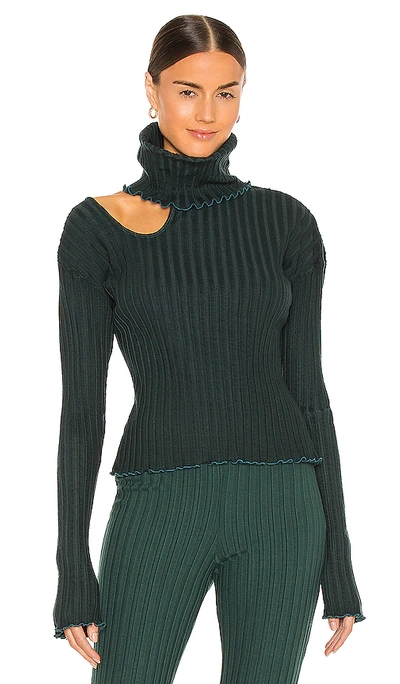 Shop Lovers & Friends Cut Out Turtleneck In Emerald Green