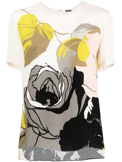Shop Adam Lippes Flora-print T-shirt In White