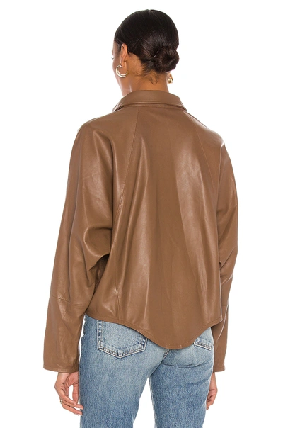 Shop Marissa Webb Madi Leather Tunic Top In Cognac