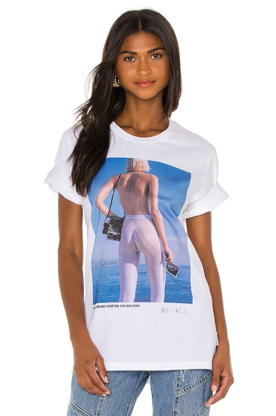 Shop Wolford Graphic Tee In Ocean Blue