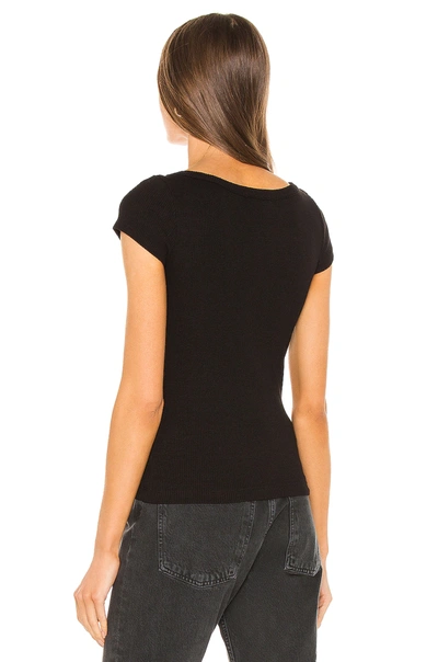 Shop Agolde 90s Scopp Neck Rib Tee In Black