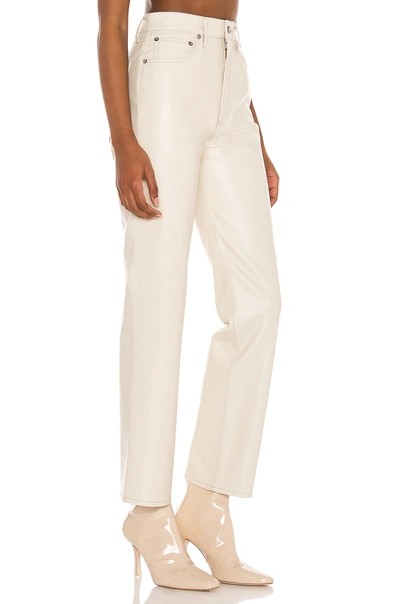 Shop Agolde Recycled Leather 90's Pinch Waist Pant In Powder