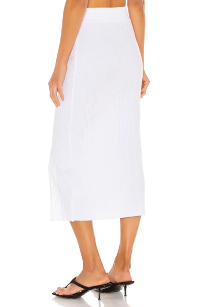 Shop The Range Wave Rib Button Up Midi Skirt In White