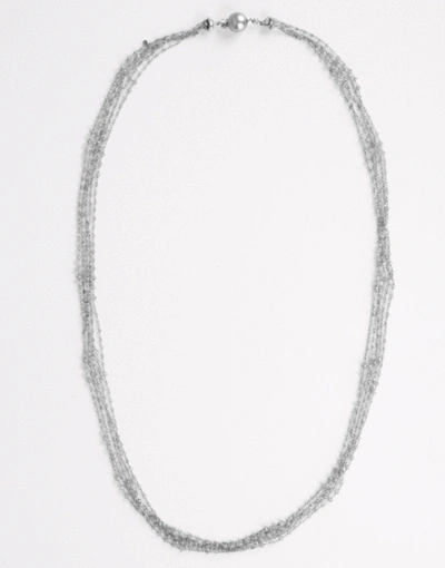 Shop Arunashi Silver South Sea Pearl Wrap Necklace In Whtgold