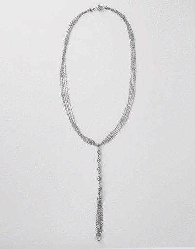 Shop Arunashi Silver South Sea Pearl Wrap Necklace In Whtgold