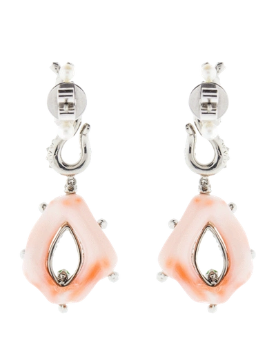 Shop Arunashi Coral Earrings In Titanium