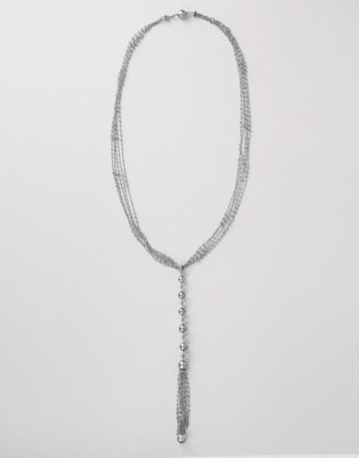 Shop Arunashi Silver South Sea Pearl Tassel In Whtgold