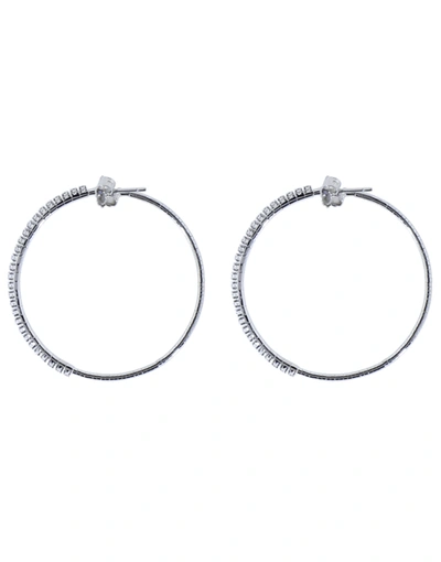 Shop Mattia Cielo 4cm White Gold Rugiada Diamond Tennis Hoop Earrings In Whtgold