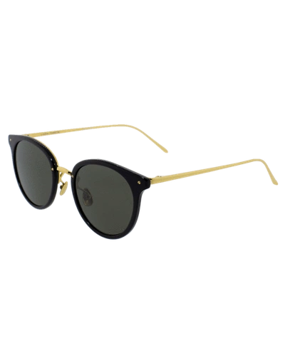 Shop Linda Farrow Oval Sunglasses In Wht-grey