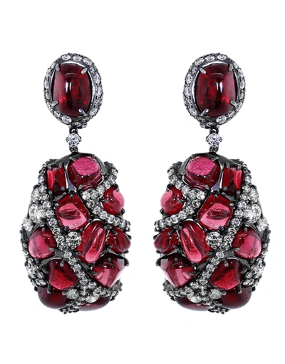 Shop Arunashi Spinel And Diamond Earrings In Blkgold