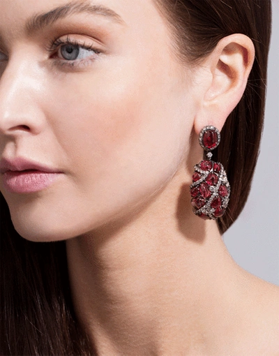 Shop Arunashi Spinel And Diamond Earrings In Blkgold