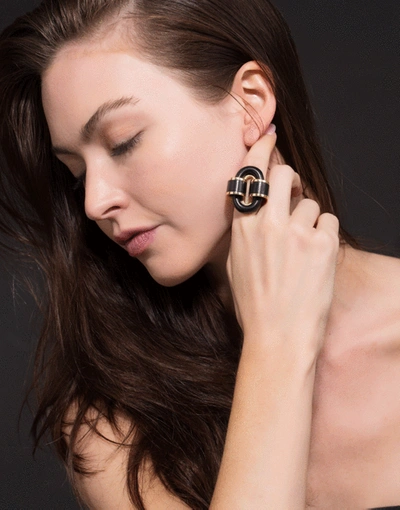 Shop David Webb Ebony Buckle Ring