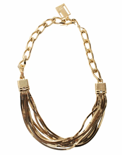 Shop Lanvin Art Deco Short Necklace In Gold